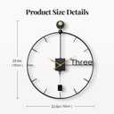 Cuspin 24 inch Large Wall Clock with Pendulum, Modern Metal Wall Clock Battery Operated Silent Non-Ticking, Black Pendulum Decorative Clocks for Living Room, Bedroom, Office, Kitchen, Home