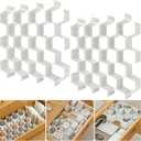 Bazasa Honeycomb Drawer Organizer Divider 16 PCS Adjustable Separator for Underwear Socks Jewelry Belts TiesClothing, Makeup Office Supplies (White)