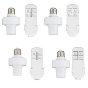 Remote Control Light Bulb Socket,Wireless Light Socket Switch Kit,Remote Light Socket E26/E27 Bulb Lamp Holder with 15/30/60 Min Timer (4 Pack)