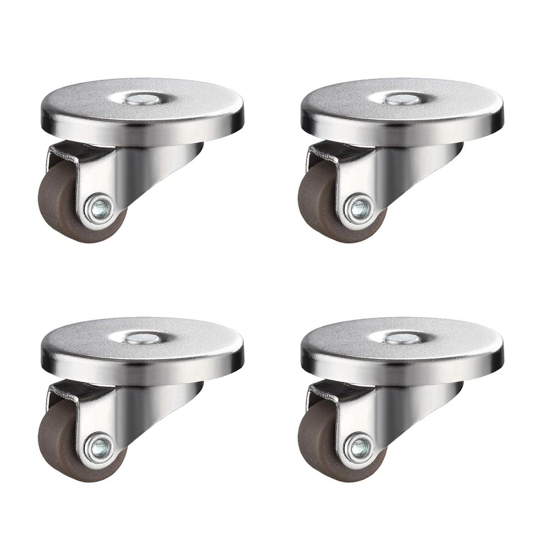 Appliance Sliders for Kitchen Appliances, 4 Pack Small Appliance Wheels, Self Adhesive Caster Wheels, Appliance Rollers, Mini Swivel Wheels for Countertop Easy Moving (Brown)