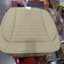 Big Ant Car Seat Pads, Front Car Seat Cover Waterproof Car Seat Cushion with PU Leather Breathable Seat Protector Anti Sweat Stain & UV-Ray Four Season Use, Universal for Most Cars (2 Pack-Beige)