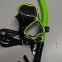 Greatever Dry Snorkel Set,Panoramic Wide View Anti-Fog Scuba Diving Mask,Professional Snorkeling Gear for Adults Kids (Small, Black Lime Green)