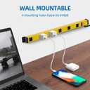 TiFFCOFiO Metal Power Strip, 6 Widely Space Outlets, Wall Mountable Power Strip Surge Protector, 6 FT Extension Cord,15A/1875W, ETL Listed