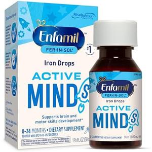 Pack of 2, Enfamil Fer-In-Sol Iron Supplement Drops for Infants & Toddlers, Supports Brain Development, 50 mL Dropper Bottle, BBD 10/01/2025