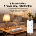 LINKVOLT Smart Power Strip WiFi Surge Protector Alexa Google Home Voice Control Outlet Extender for Home Office 3AC 15A 1875W 2.4GHz Voice Control