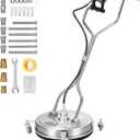 20" Pressure Washer Surface Cleaner, 4500PSI Stainless Steel Surface Cleaner for Pressure Washer with 4 Wheels, Power Washer Surface Cleaner for Concrete, Patio, Sidewalk, Deck and Driveways