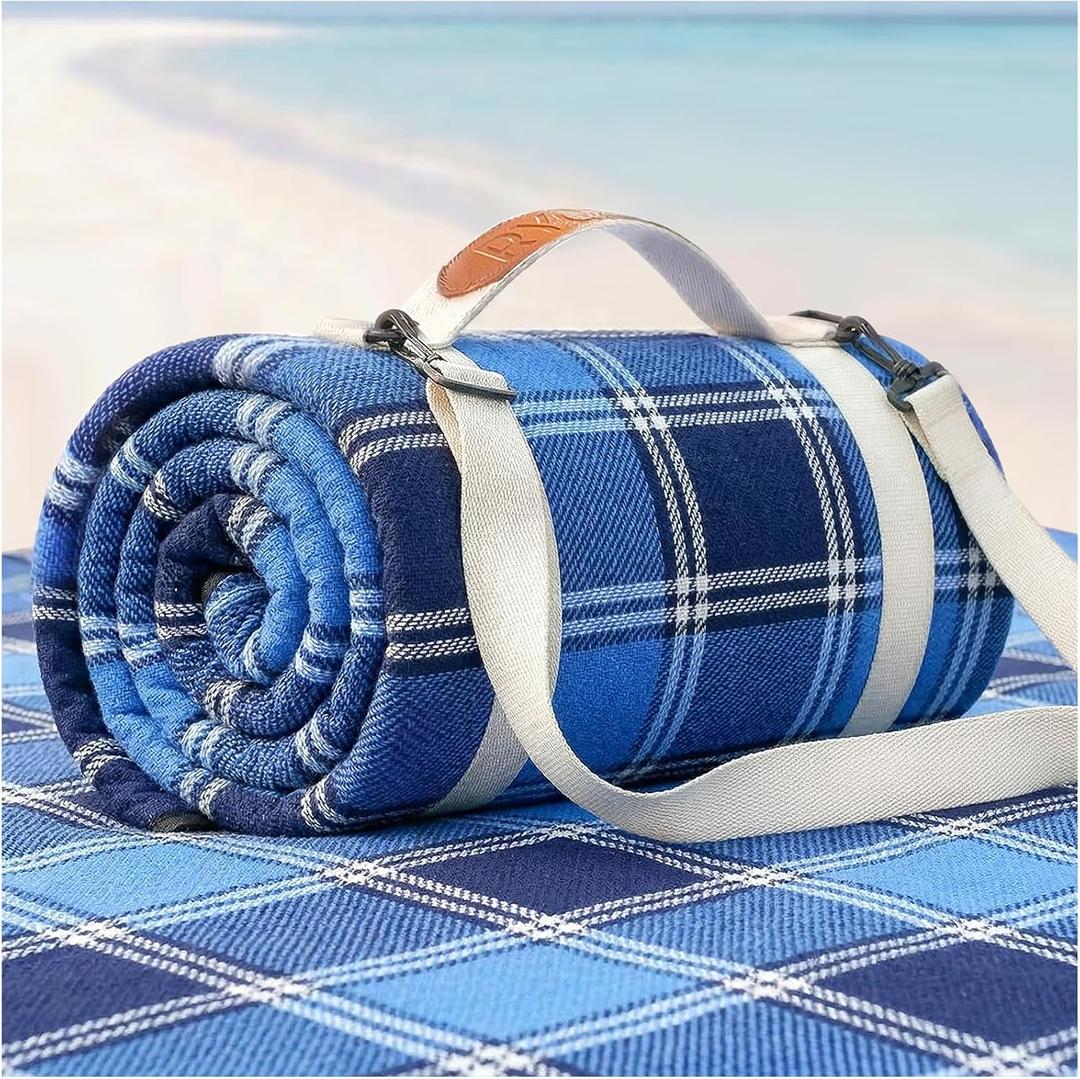 Waterproof Beach Blanket Picnic Outdoor Camp Mat Towel Family Beach Trip Essentials Summer Vacation Must Have Travel Accessories Lake Day Necessities Stuff Thing Need Gear Gift Supplies Item Gadget, 6'8" x 6'8" (Square)