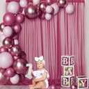 10 X 7 Feet Fuchsia Backdrop Curtains, 2 Panels Chiffon Backdrop Curtain Drapes, Chiffon Background Cloth, Fuchsia Background Curtains for Photoshoot, Birthday, Wedding, Party Decor