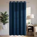 Joydeco Blackout Patio Sliding Door Curtains 84 Inches Long, Grommet Privacy Room Divider Curtains, Extra Wide Thermal Blackout Drapes for Bedroom Living Room (Navy Blue, 70Wx84L, 1 Panel)