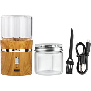 Electric Grinder Spice Crusher Rechargeable Mini Size 2" x 3.5" with 2PCS 1.7oz/50ml Glass Jar, Electric herb pill grinder