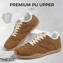 Women's Fashion Sneakers Casual Retro Walking Shoes Lace-Up Lightweight Comfortable Low Top Non-Slip Footwear, Size 7US Brown