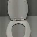 Mayfair Cassel Slow Close Toilet Seat, Easy Clean, Non Slip Premium Wood Seat, Easy Install, Made in USA, Elongated, White