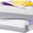 YiLUOMO Yellow Striped Pattern Hand Towels Set of 2 100% Cotton Highly Absorbent Soft Colorful Hand Towel for Bathroom 13 x 29 Inch