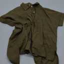Men’s Casual Button-Up Shirt – Olive Green, Size XL