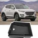 ABS Center Console Organizer Compatible with Hyundai Tucson 3th Gen 2016-2021 Storage Box Interior Accessories Embedded Storage Armrest Box (Black)