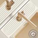 Faucet Mat for Kitchen Sink, 18" Wide Diatomite Fast Drying Stone Tray, Super Absorbent, Prevents Moisture Buildup, Faucet Water Splash Guard for Bathroom Counter, Sink Protector Gift for Mom, White (18" x 5")