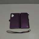 Defencase Compatible with Galaxy A13 5G Case Wallet with RFID Blocking Card Holder for Women Men, PU Leather Magnetic Snap Flip Zipper Strap Wallet Phone Case Fit for Samsung Galaxy A13 5G, Purple