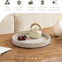Coffee Table Tray, Home Decor Round Tray, Concrete Gray Coffee Table Decor Trays, Serving Decorative Trays for Dining Table