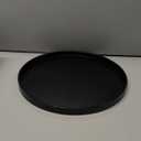 Round Solid Wood Serving Tray Extra Large Tea Coffee Snack Food Meals Serving Plate Non-Slip Kitchen Party Bar Server Ottoman Tray Breakfast Tray with Raised Edges (15inch/37.5cm) Black