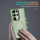 Magnetic for Samsung Galaxy S22 Ultra Case [Military Grade Drop Tested] Magnetic Slim Case Semi-Clear Hard Back & Soft Edge &Thin Phone Cases Green+Magnetic 14-S22U-04