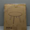 Outdoor Side Table, Weather Resistant Patio Small Side Table Outdoor Indoor Round Metal Steel Small Table, Waterproof End Table for Garden Balcony Yard, Black (15.76"x19.7")