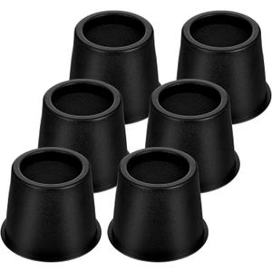 6 Pack Black Bed Risers 4 Inch Heavy Duty, Round Furniture Risers for Bed Desk Leg Table Sofa Couch, Support up to 3300 Lbs