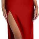 Memoriesea Women's Sexy Spaghetti Strap Bodycon Cowl Neck Party Cocktail Maxi Dress Small
