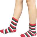 Loritta 5 Pairs Womens Fuzzy Socks Winter Warm Cozy Fluffy Super Soft Slipper Socks (D2-colorful Christmas)