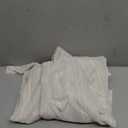 Gxi Beige Striped Sheer Curtain Tie Up Balloon Curtain for Kitchen Bathroom Rod Pocket Farmhouse Linen Voile Valance for Living Room Small Window 1 Panel Width 39 x 47 inches Length