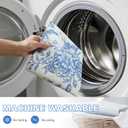 5PCS Blue and White Table Runner & Placemats,Blue Chinoiserie Floral Table Runner 13''x72 with 4 Matching Placemats Machine Washable for Home Party Dining Table Decor Set