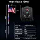 8 Connected in 1 Solar American Flag Pathway Lights Outdoor, Waterproof LED Stake Lights with 8 Modes, Red White Blue Patriotic Yard Decorations for 4th of July, Memorial Day Lawn Garden Decor