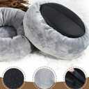 Orthopedic Dog Beds for Small Dogs 20 in, Small Dog Bed with Pocketed Coils and Soft Foam Support, Detachable Puppy Bed for Small Dogs and Cats, Round Flannel Anti-Anxiety Donut Dog Bed, Gray