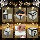 Foilswirl Class of 2026 Prom Graduation Decorations Set of 8 Black Clear Boxes with 35 Balloons and 8 Letters 2026 Prom Black and Silver Congrats Grad Party Supplies for Senior Night Any Grades