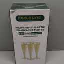 FOCUSLINE 100 Pack Plastic Champagne Flutes, 4.5 Oz Gold Glitter Plastic Champagne Glasses, Disposable Clear Toasting Glasses Recyclable Cups for Wedding Party