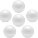 FFchuanhe Craft Foam Balls 6 Inch 6 Pcs Polystyrene Foam Balls Smooth Round Ball, for Arts and Crafts Supplies School Project Wedding Party Decorations, White