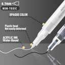 AKARUED Acrylic White Paint Pen Fine Tip: 8 Pack 0.7mm Black White Paint Marker Pens for Wood, Water-Based Markers for Black Paper Metal Stone Plastic Writing, Opaque Ink (6 White +2 Black)