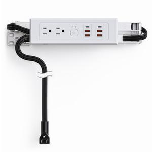 Drawer Outlet Kit USB C PD20W Fast Charging Station USB Power Cabinet Plug Charging Strip Recessed Vanity Table Box Desk Nightstand Mount Organizer, 14 AWG Power Cable for Kitchen Bedroom, White