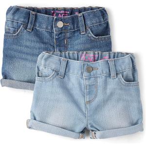 The Children's Place,and Toddler Girls Denim Midi Shorts,Lily Wash,69 Monts