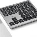 Nulea Wireless Number Pad Bluetooth 5.0 & 2.4G Portable Numeric Keyboard, USB-C Rechargeable, 34-Keys Bluetooth Keyboard for Data Entry, Compatible for Laptop, Mac, iMac, Tablet, PC Desktop