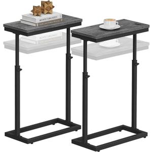 TUTOTAK End Table, Side Table, Tall Couch Table, Sofa Table, Living Room, Bedroom, Grey TB01BY0832