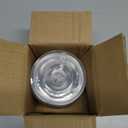 98mm Clear Flat Lids with Straw Slot, Plastic Disposable PET Cup Lids for 12, 16, 20 and 24 oz Cups for Iced Coffee Ice Cream Milkshake Party Supplies, Pack of 35