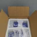 Selamica 6 oz Ramekins with Lids Oven Safe, Creme Brulee Ramekins Souffle Dishes with Covers, Pudding Custard Cups Stackable Ceramic Mini Ramekin Bowls Set for Baking, Dipping, Set of 6, Vintage Blue