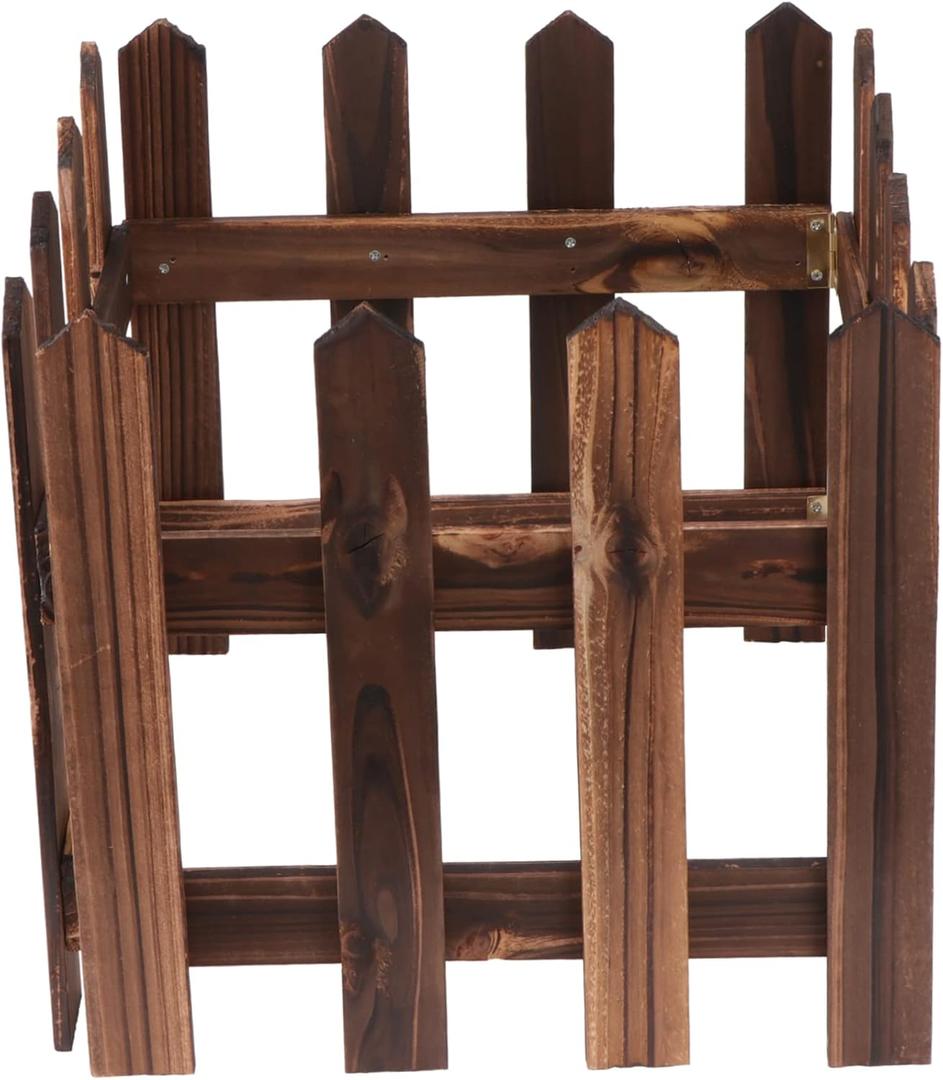 VICASKY Christmas Tree Fence Gate Clear For Barrier Around Cerca Para Arbol De Navidad Wooden Picket Fairy GardenSmall for or Garden Border Carbonized Eco Friendly Miniature Decoration Gardens Outdoor