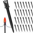 7.5 Inch 100-Pack Christmas Light Stakes for C7 C9 Christmas Lights Outdoor, Universal Plastic Light Stakes for Outdoor Holiday Lights Use on Garden Lawn Patio Path Walkway - Black