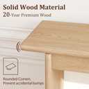 AQIMUELE Natural Console Table Thin Rubberwood Minimalist Mid-Century Style | Stable and Sturdy 11.8" D x 39.4" W x 31.5" H for Entryway/Sofa Back