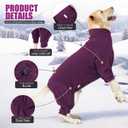 Dog Sweater Coat Winter Clothes for Small Medium Large Pets, High Collar Warm Full Body Dog Pajamas Recovery Suit Onesie Jumpsuit Comfort Windproof Shirts with Leash Hole