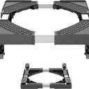 Mini Fridge Stand with 4 Locking Wheels 15.7""-23.6"" Adjustable Dolly Washing Machine Stand Universal Stand Base for Furniture Portable Refrigerator Dryer Stand (Black)