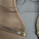 DREAM PAIRS Women's Slides Wedge Sandals Two Strap Square Open Toe Dress Shoes (9, Nude/Clear)