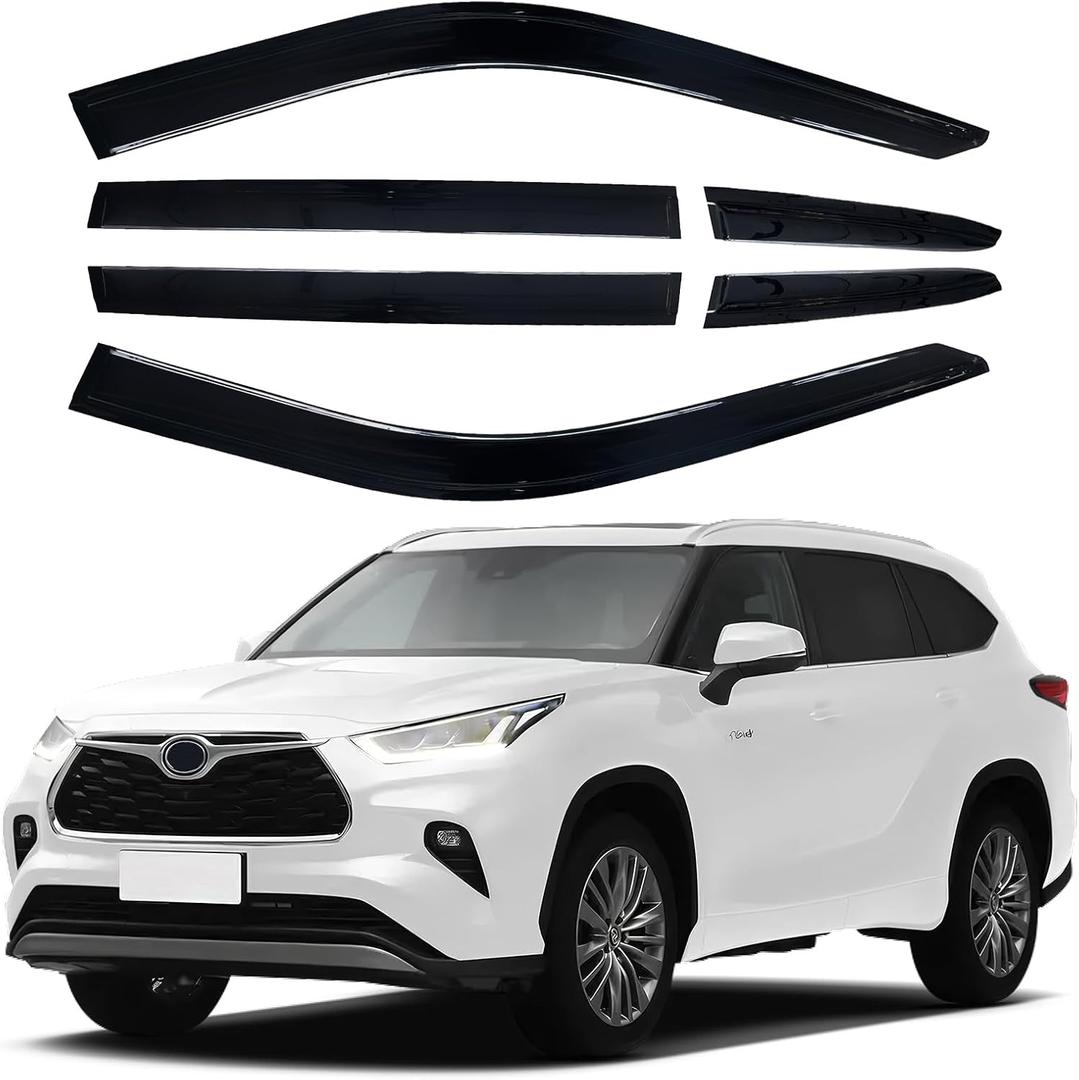 MNGYNUKA Rain Guards Window Visors for Toyota Highlander 2020-2026, 6Pcs