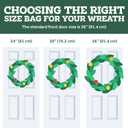 ZOBER 2 Pack Christmas Wreath Storage Container 36 Inch - Wreath Bag for Artificial Wreaths Box - Dual Zippered Wreaths Storage Bag with Durable Stitch Reinforced Handles - White